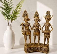 Handcrafted Brass Dhokra Tribal Musicians Figurine